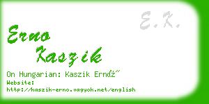 erno kaszik business card